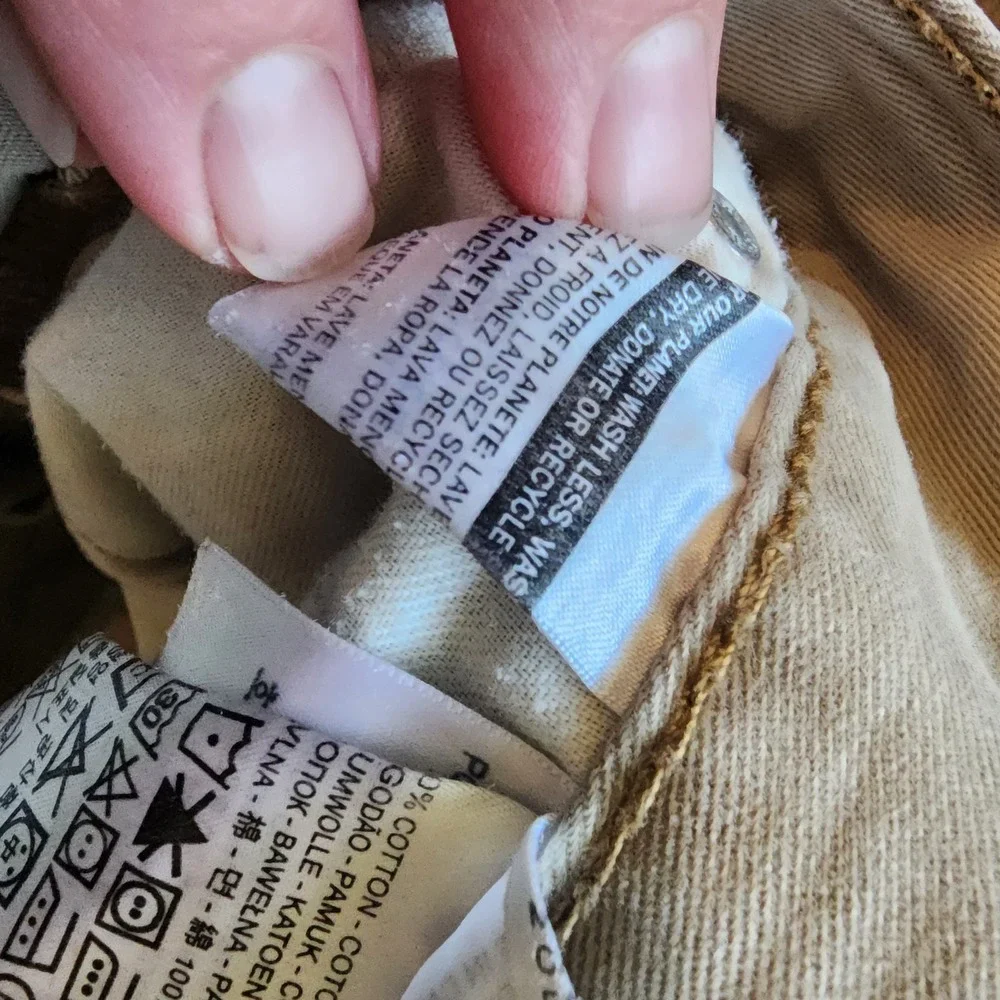 Levis Jeans Men's 33x31 Beige‎ Khaki Cotton Straight Fit Lightweight White Tag